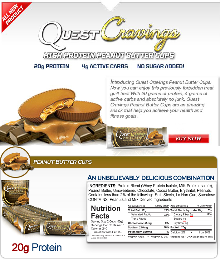 Quest Cravings Protein Peanut Butter Cups
