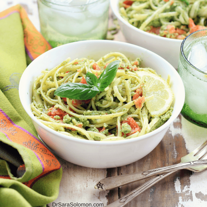 Smoked Salmon Zoodles with Creamy Avocado Pesto Dr. Sara Solomon