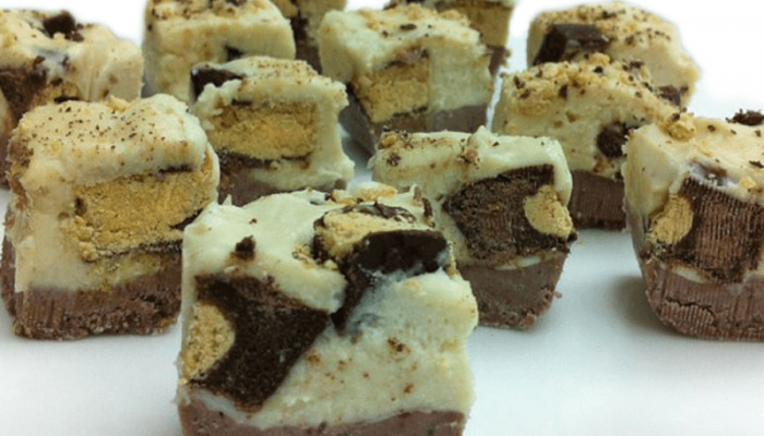 Layered Peanut Butter Cup Fudge