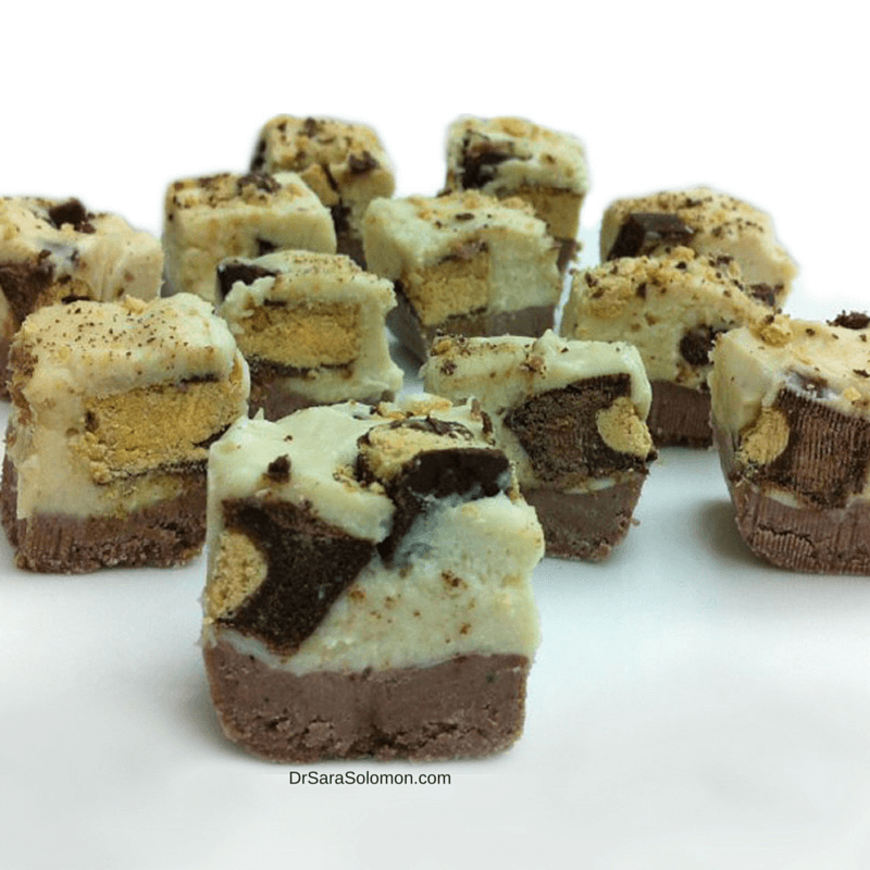 layered pb cup fudge