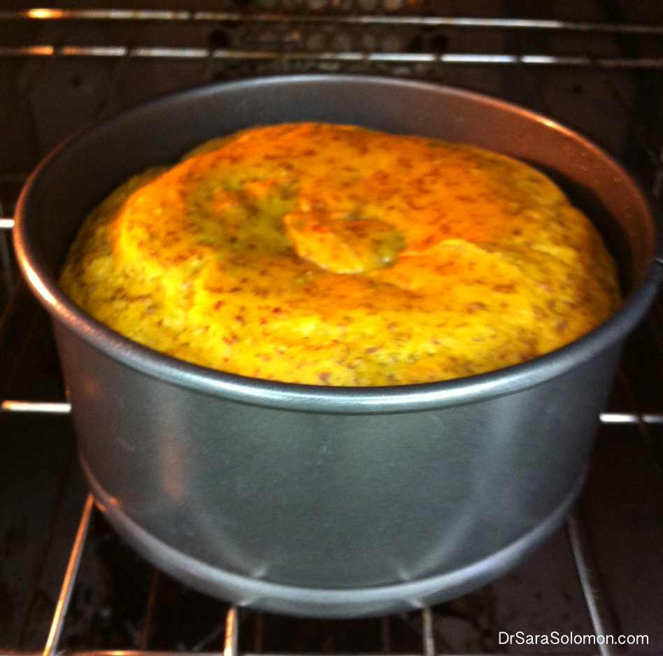 pumpkin cake in oven