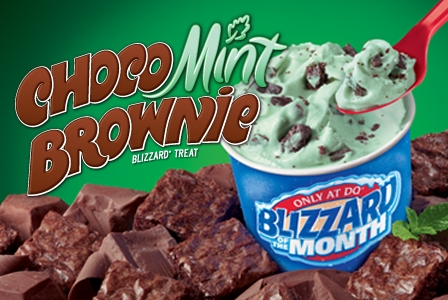 chocolate mint brownie blizzard