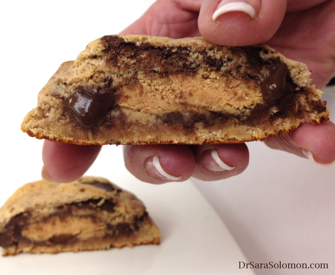 quest pb cup stuffed chocolate chip cookie