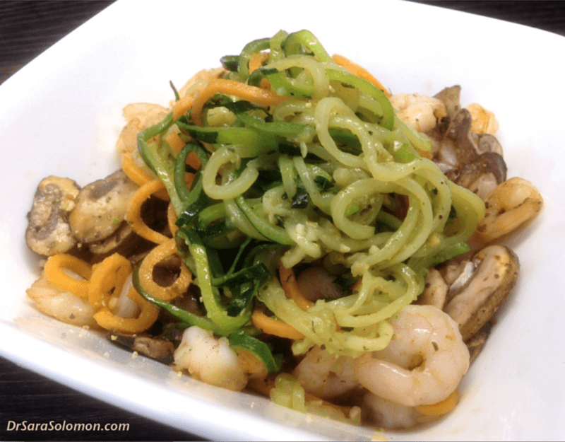 shrimp and zoodles