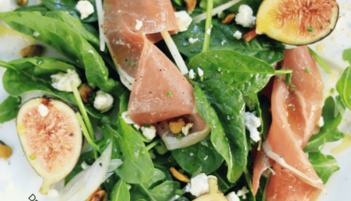 Salad with Proscuitto, Figs and Goat Cheese