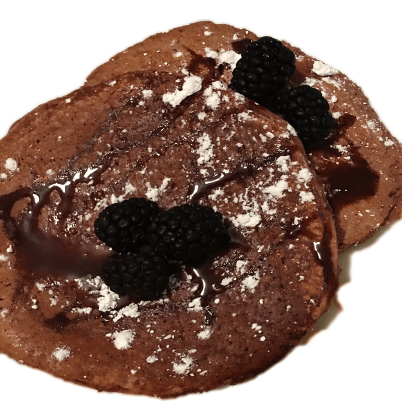 Chocolate Banana Protein Pancakes