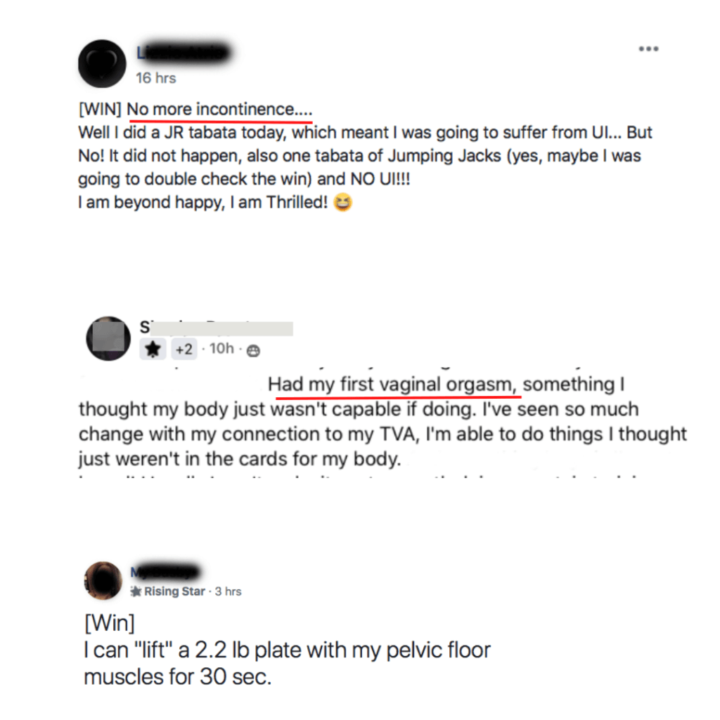 Tva and online pelvic floor
