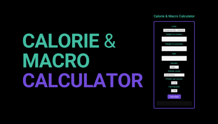 Calorie & Macro Calculator